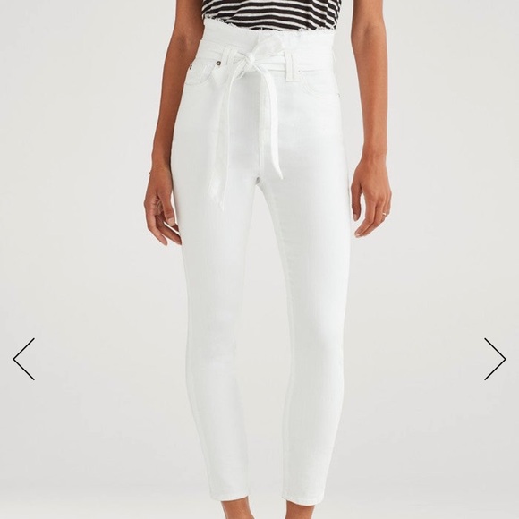 7 For All Mankind Denim - 7 For All Mankind Paperbag White Jeans